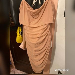 Off the shoulder blush dress